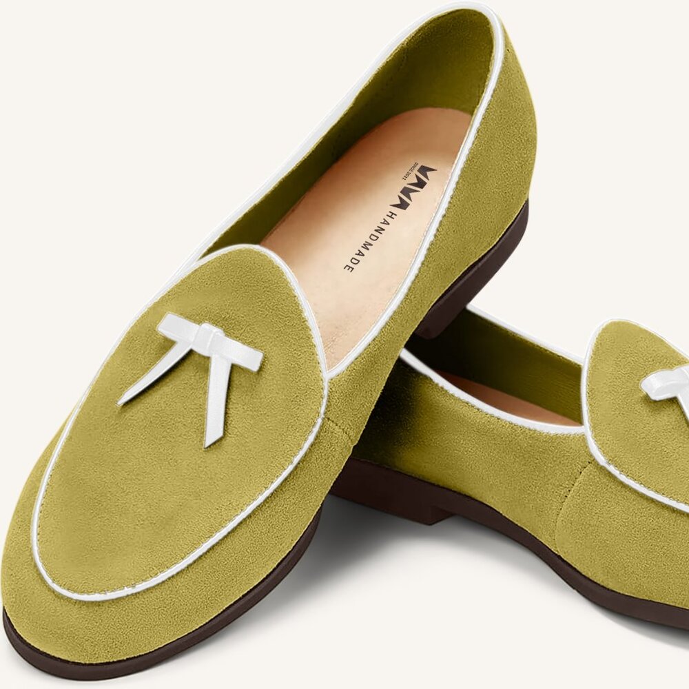 M.A.M.A. Bow Collection - Women's Olive Loafers